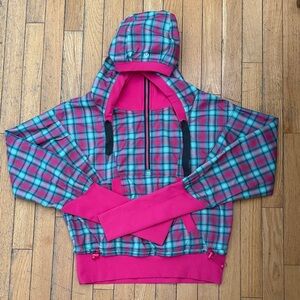 lululemon athletica Pink and Blue Plaid Raincoat